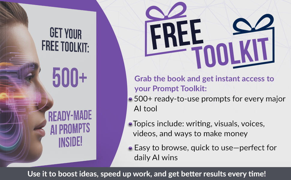 Free prompt toolkit offer with 500+ ready-made prompts