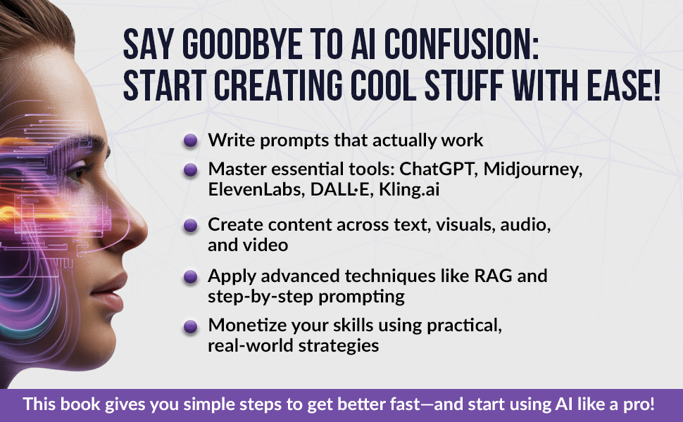 ey features of the book, highlighting ease of creating content using AI tools